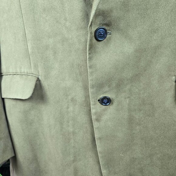 Lauren Ralph Lauren Size 46L Tan Faux Suede Sport Jacket Blazer 2 Button Closure - Picture 4 of 15